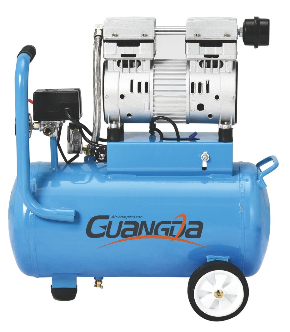 Gdg24 Ouye Guangda Factory 0.55kw 550W 0.75HP 1HP 24L Silent Compressor Oil Free Air Compressor